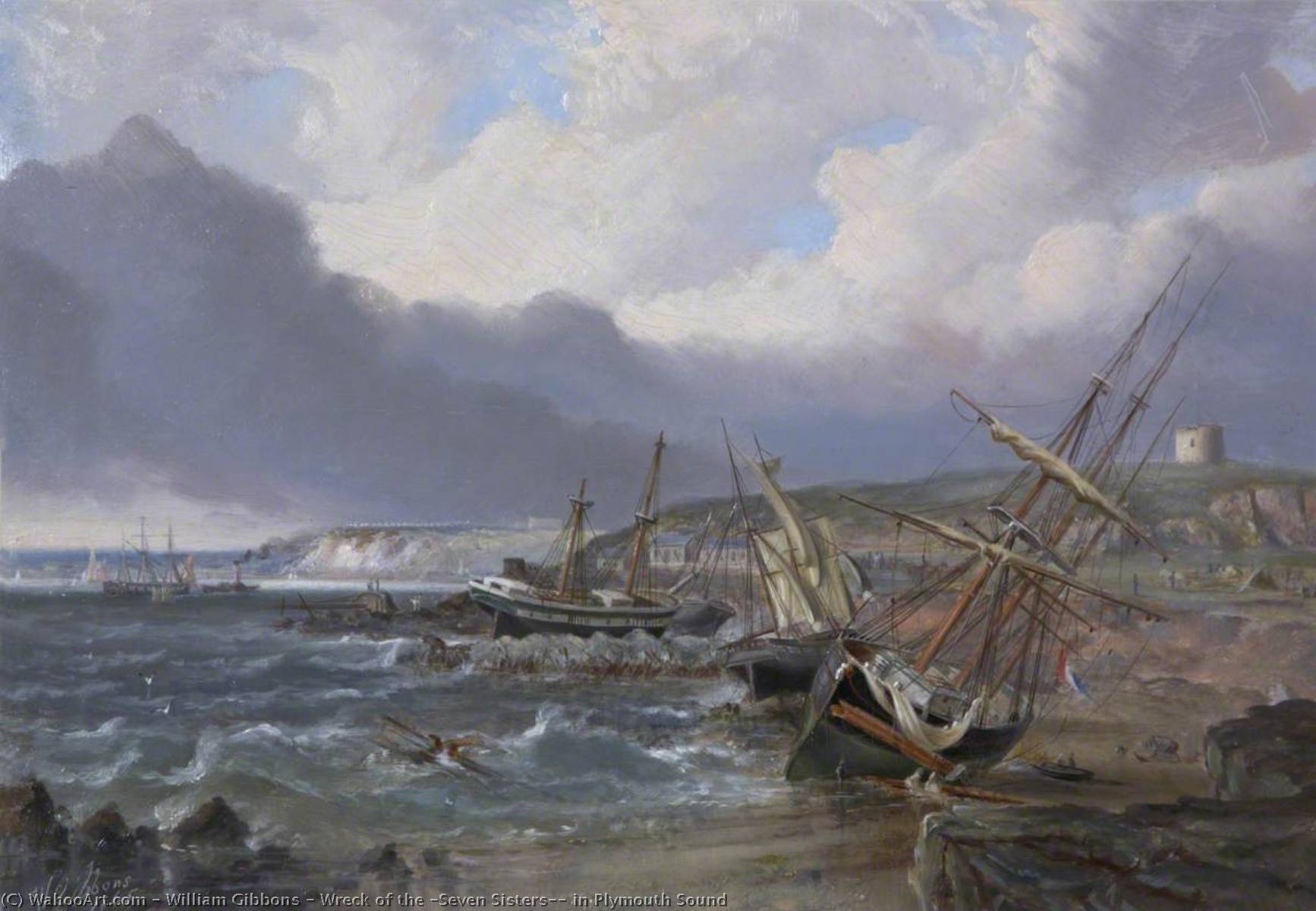 Wreck Of The 'seven Sisters', In Plymouth Sound — William Gibbons