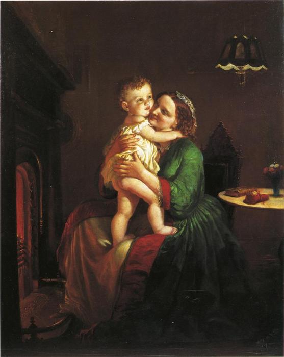 Mother And Child By The Hearth — Lilly Martin Spencer