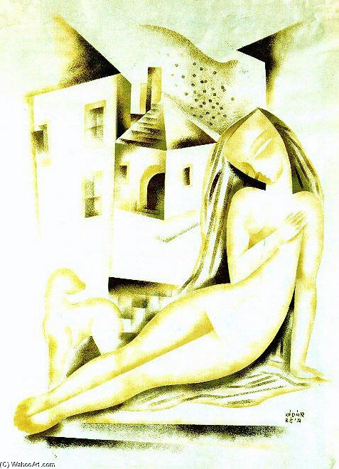 Nude With Houses — Béla Kádár
