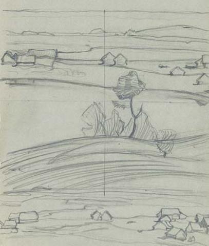Sketch For ''the Lake Village'' 1 — Nicolás Roerich