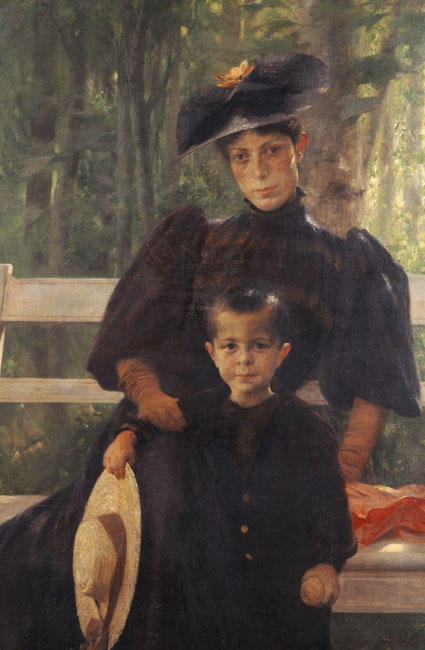 The Artist's Wife With Their Son — Georgios Jakobides