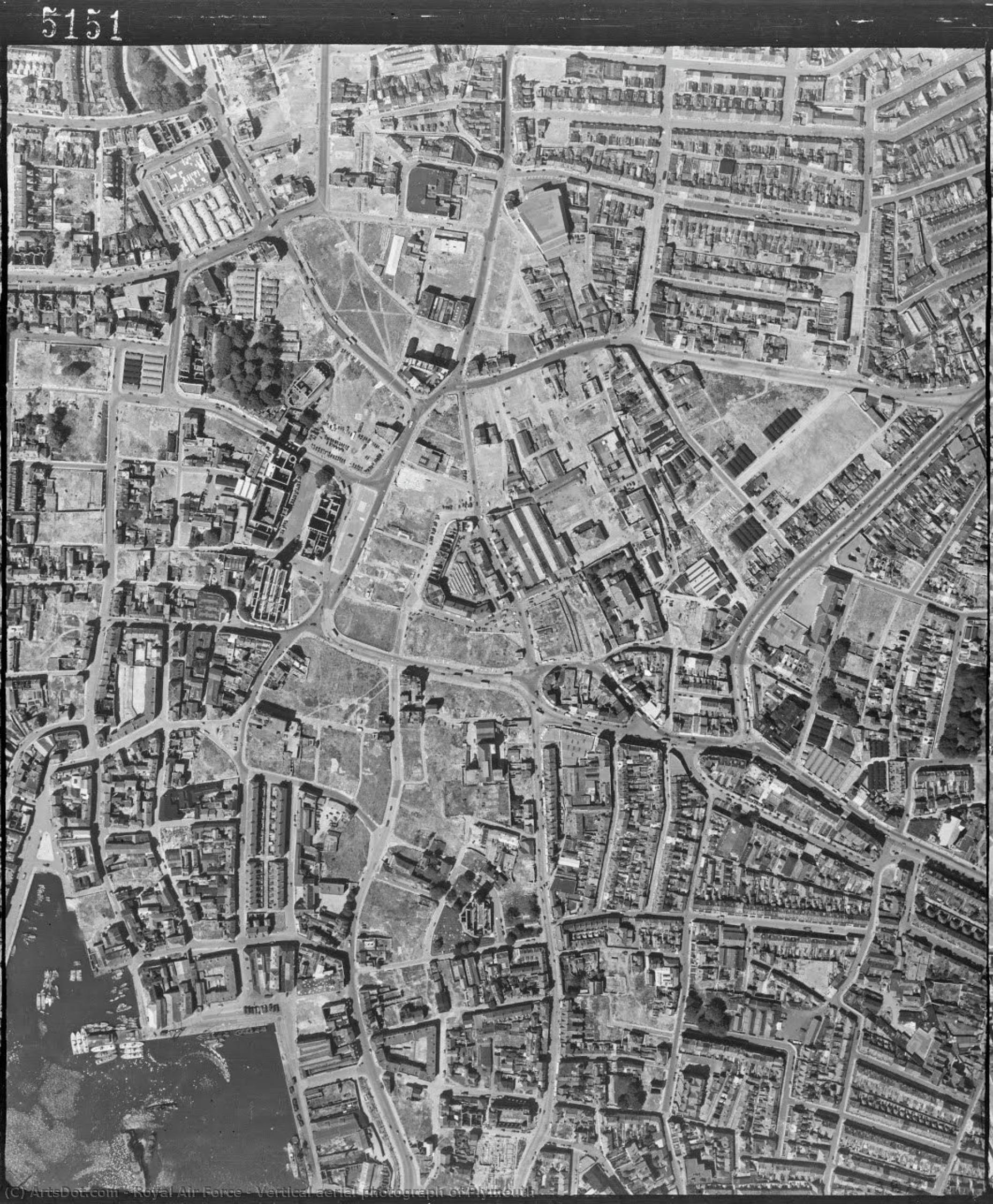 Vertical Aerial Photograph Of Plymouth — Royal Air Force