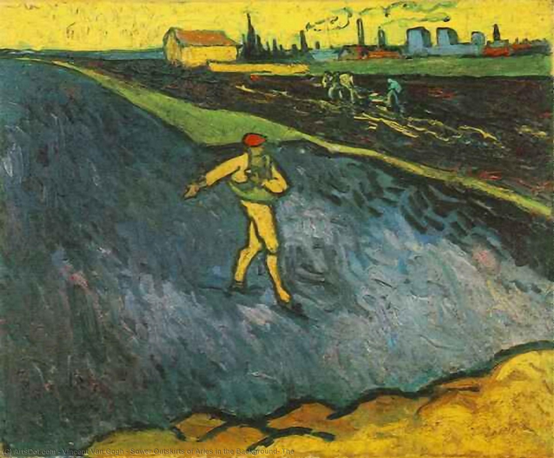 Der Sämann, Im Hintergrund Die Außenbezirke Von Arles — Vincent Willem Van Gogh