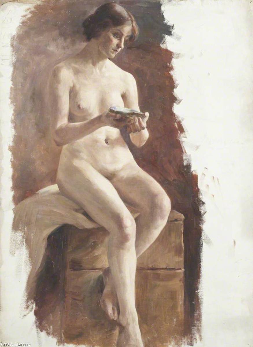 Study Of A Nude Female With A Shell In Her Hand — Beryl Fowler