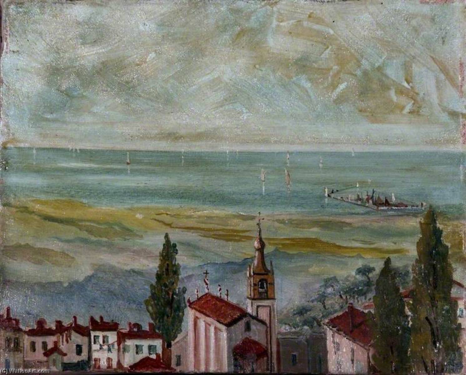 European Coastal Town Looking Out To Sea — Caroline Emily Gray Hill