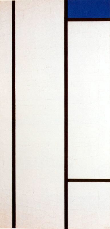 Vertical Composition With Blue And White — Piet Mondrijan