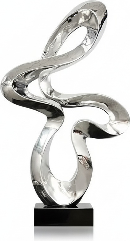 Reflective Stainless Steel Ribbon Sculpture
