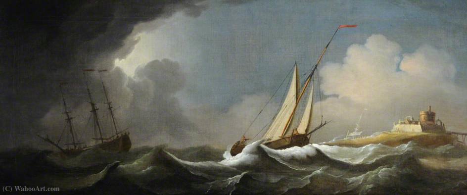 Shipping In A Stormy Sea Off A Castle — Пётр Монами
