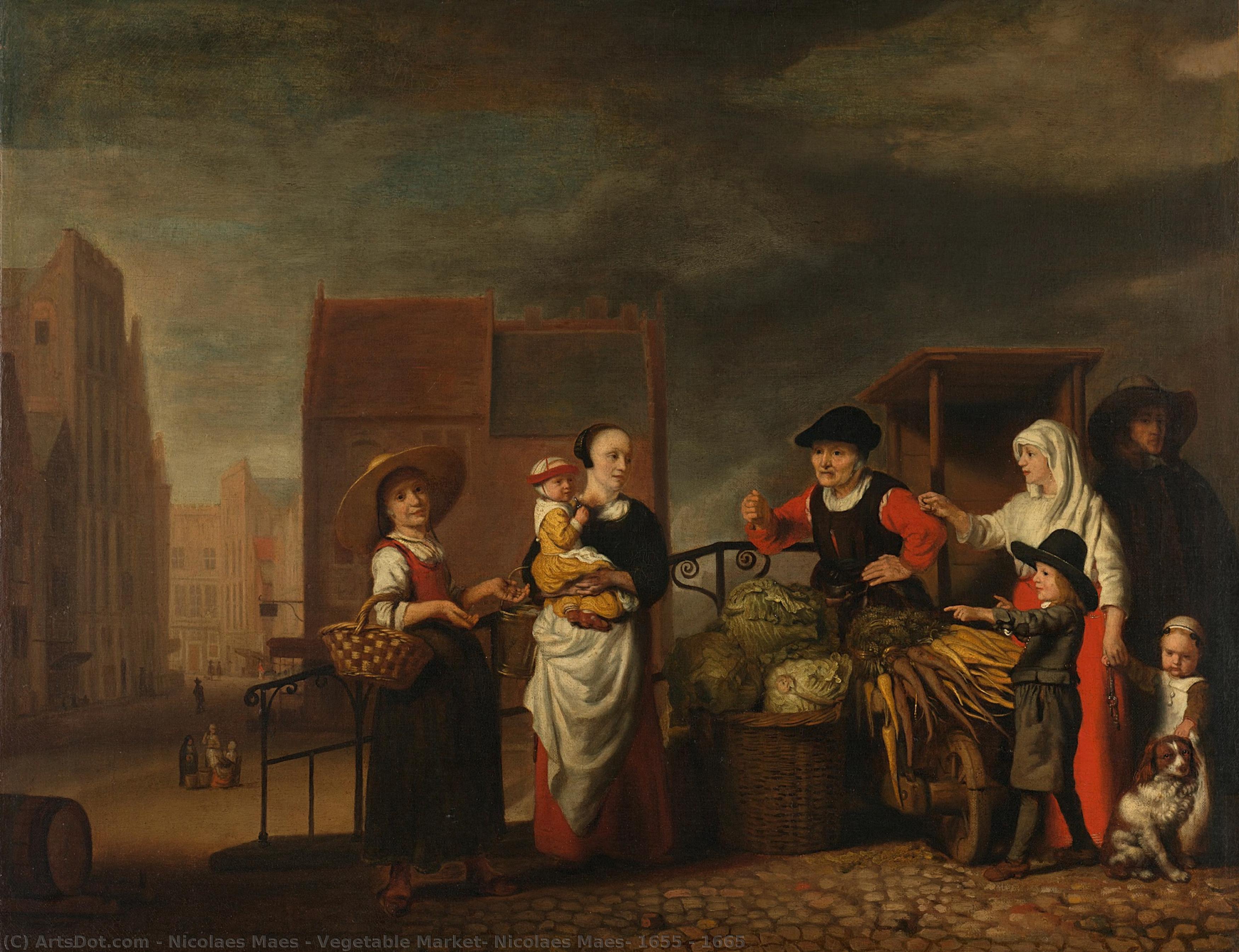 Vegetable Market, Nicolaes Maes, 1655 - 1665 — Nicolaes Maes