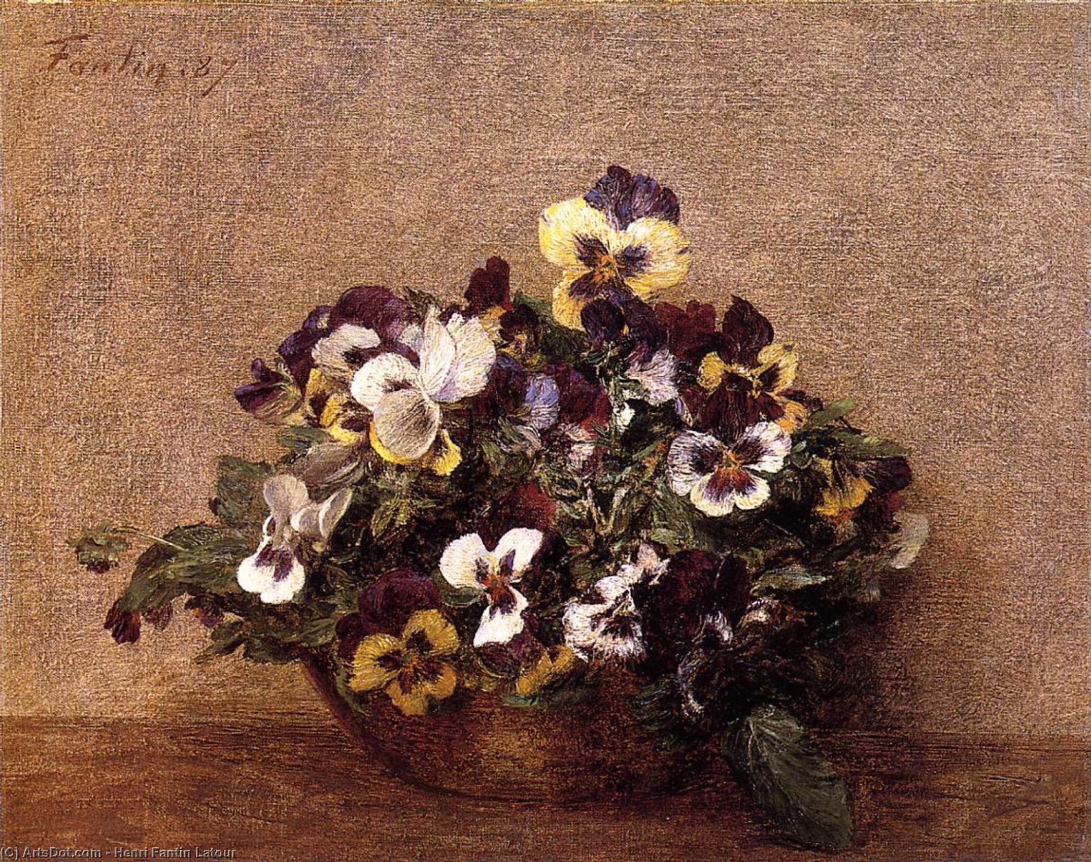 Bouquet Of Flowers. Pansies — Henri Fantin-latour