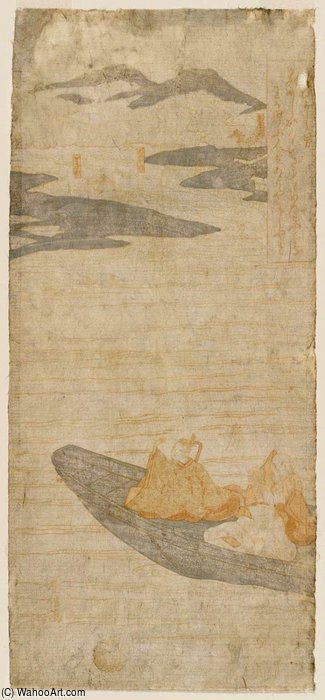 Narihira Crossing The Sumida River — Suzuki Harunobu