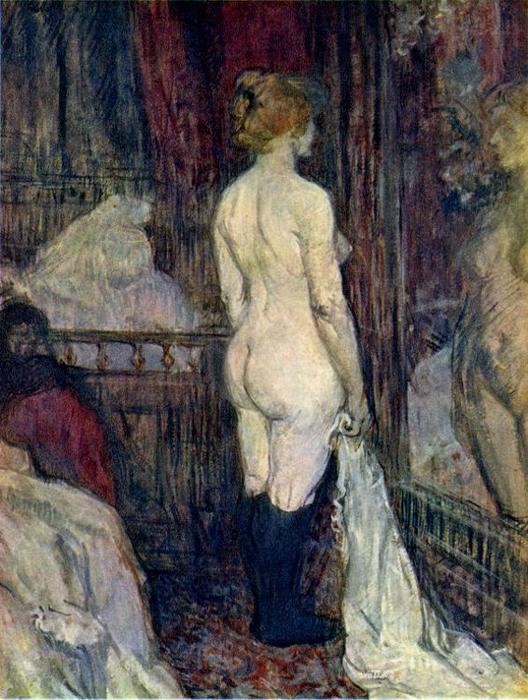 Nude In Front Of A Mirror — Henri De Toulouse-lautrec