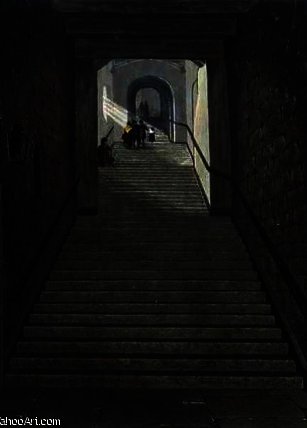 The Ancient Staircase, Windsor Castle — James Stephanoff