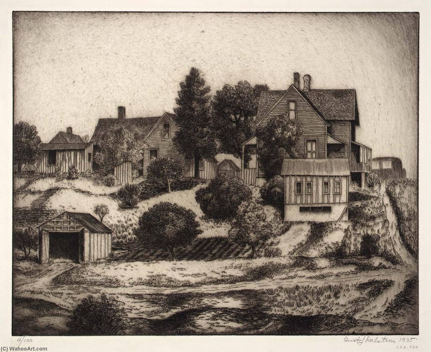Houses On A Hill — Gustaf Oscar Dalström