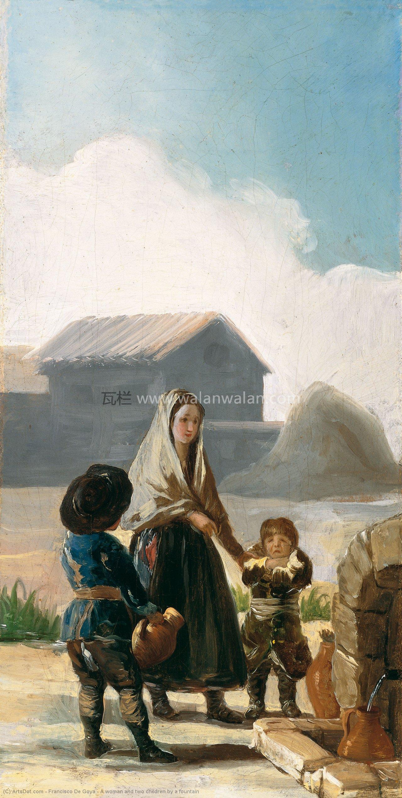 Eine Frau Und Zwei Kinder An Einem Brunnen — Francisco José De Goya Y Lucientes