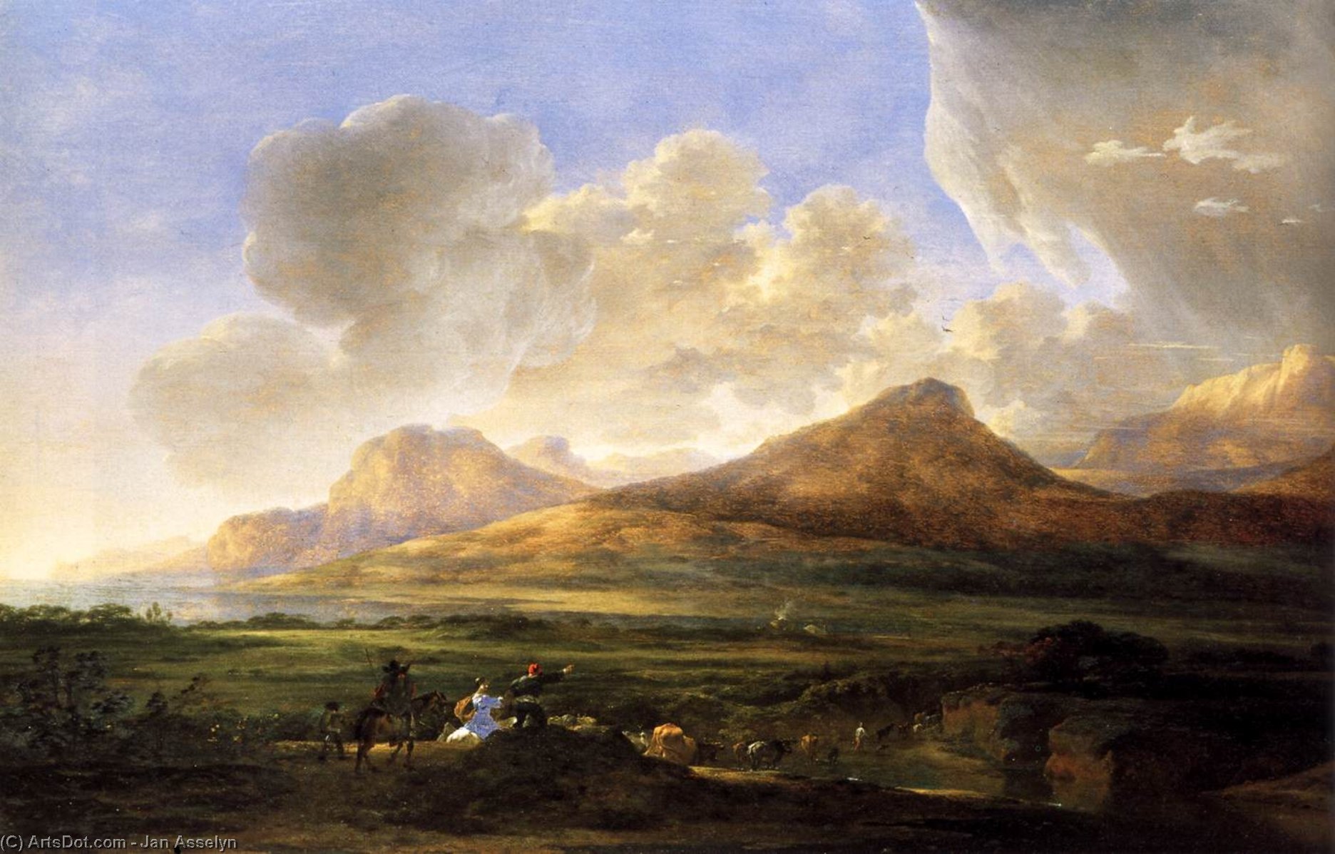 River Bank With Herdsmen — Jan Asselijn