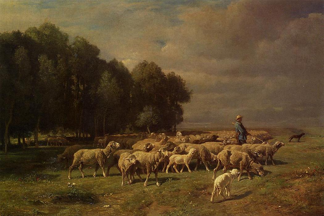 The Large Flock — Charles-émile Jacque