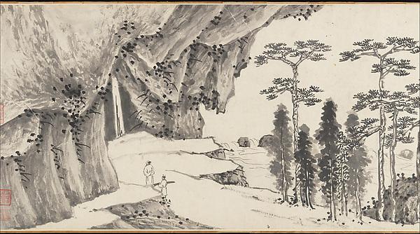 明 沈周 ， 文徵明 合璧山水圖 卷 Joint Landscape — Wen Zhengming