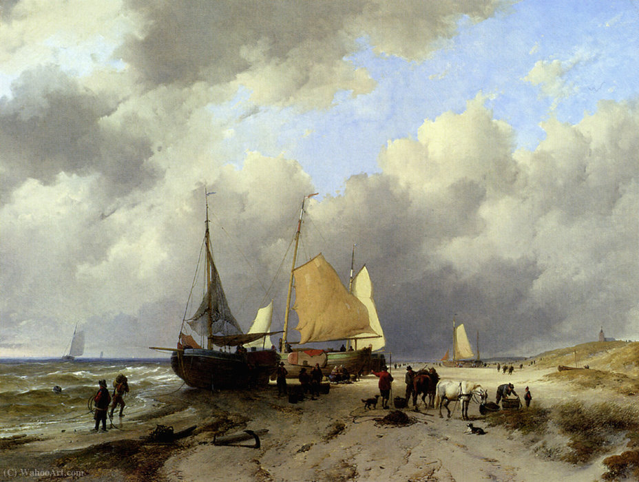 Adrianus Van Unloading The Catch — Remigius Van Haanen