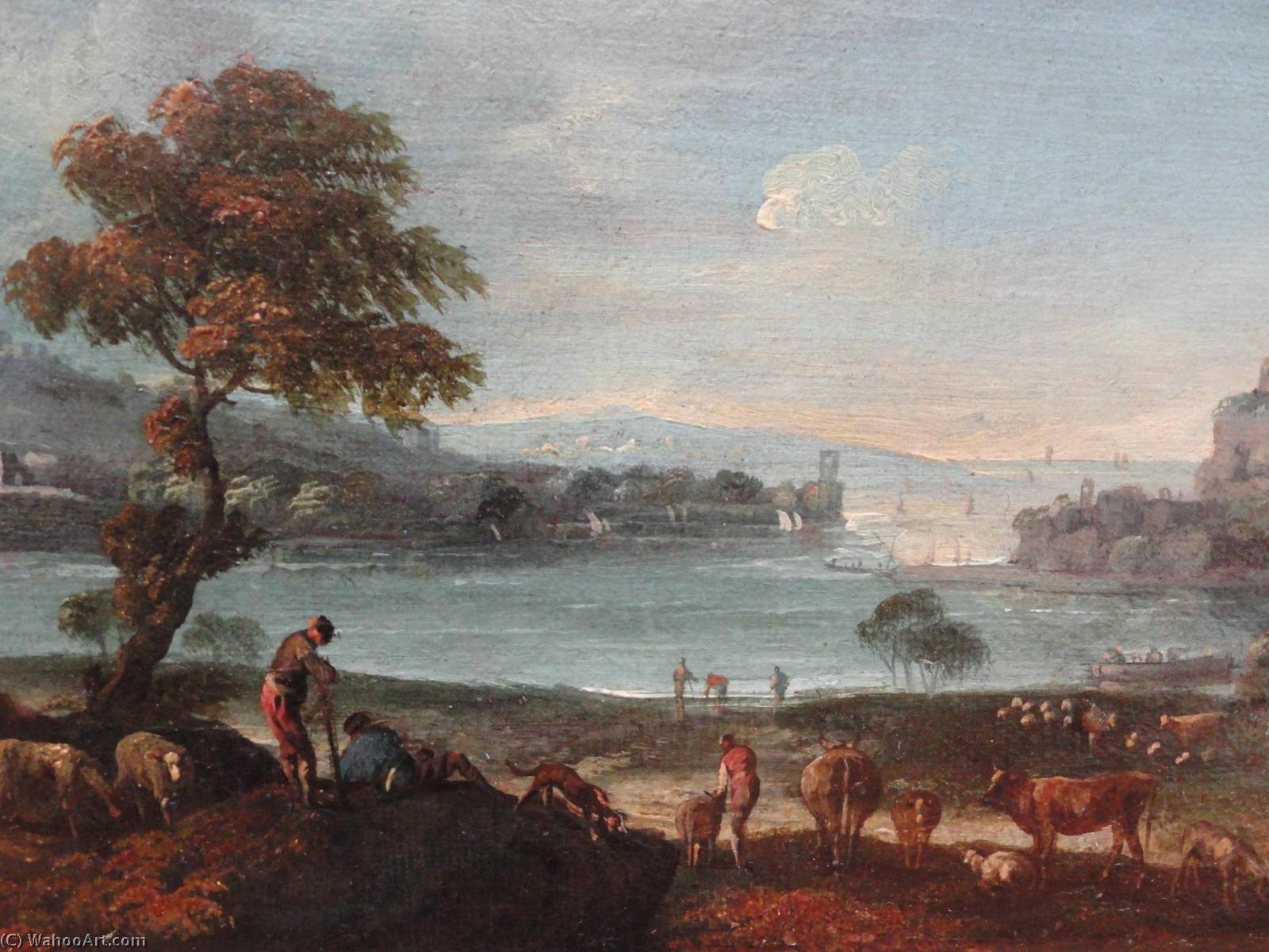 Landscape With Shepherds And Cattle — Paolo Anesi