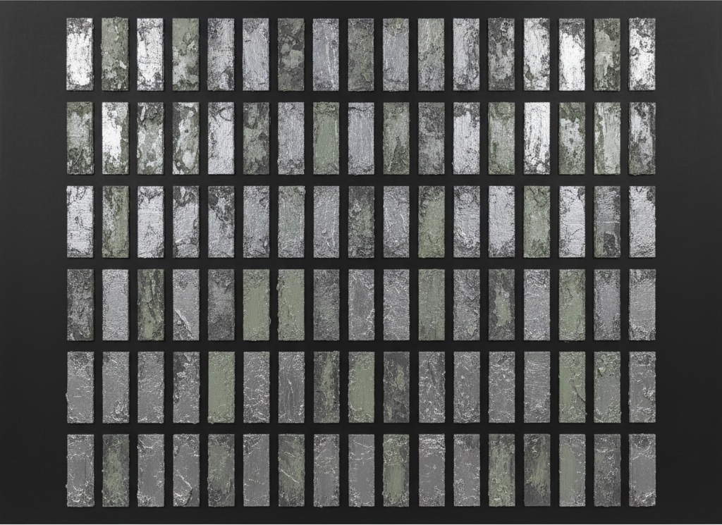 Monolithic Silver Grid: A Meditative Study In Metallic Texture And Architectural Silence — David Moreau