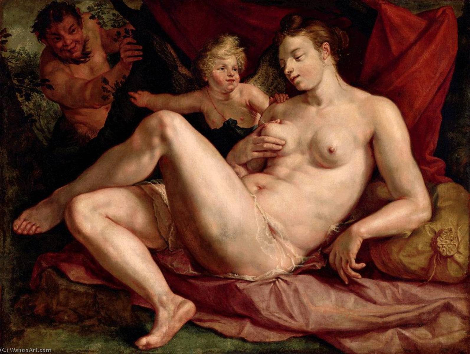 Vénus Et L'amour Épiés Par Un Satyre, Dit Autrefois Jupiter Et Antiope Alternative Title(s) Jupiter Et Antiope — Hendrik Goltzius