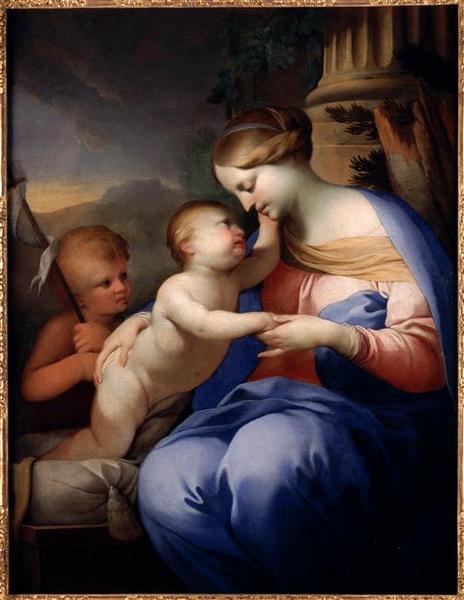 Vierge À L'enfant Avec Saint Jean Baptiste — Lubin Baugin