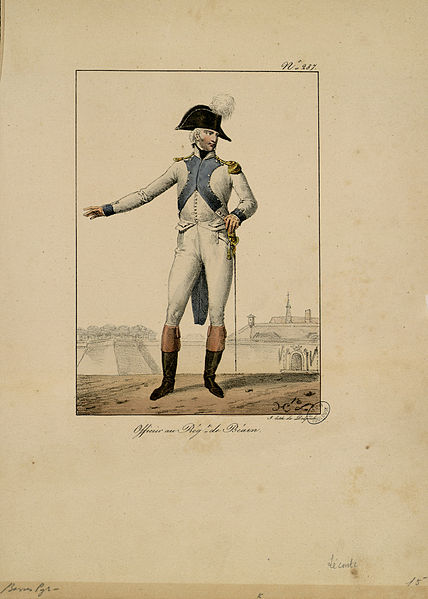 Officier Au Régiment De Béarn — Charles Emile Hippolyte Lecomte Vernet