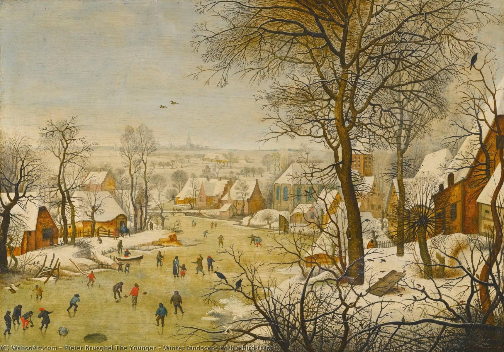 Winter Landscape With A Bird Trap — Pieter Brueghel The Younger