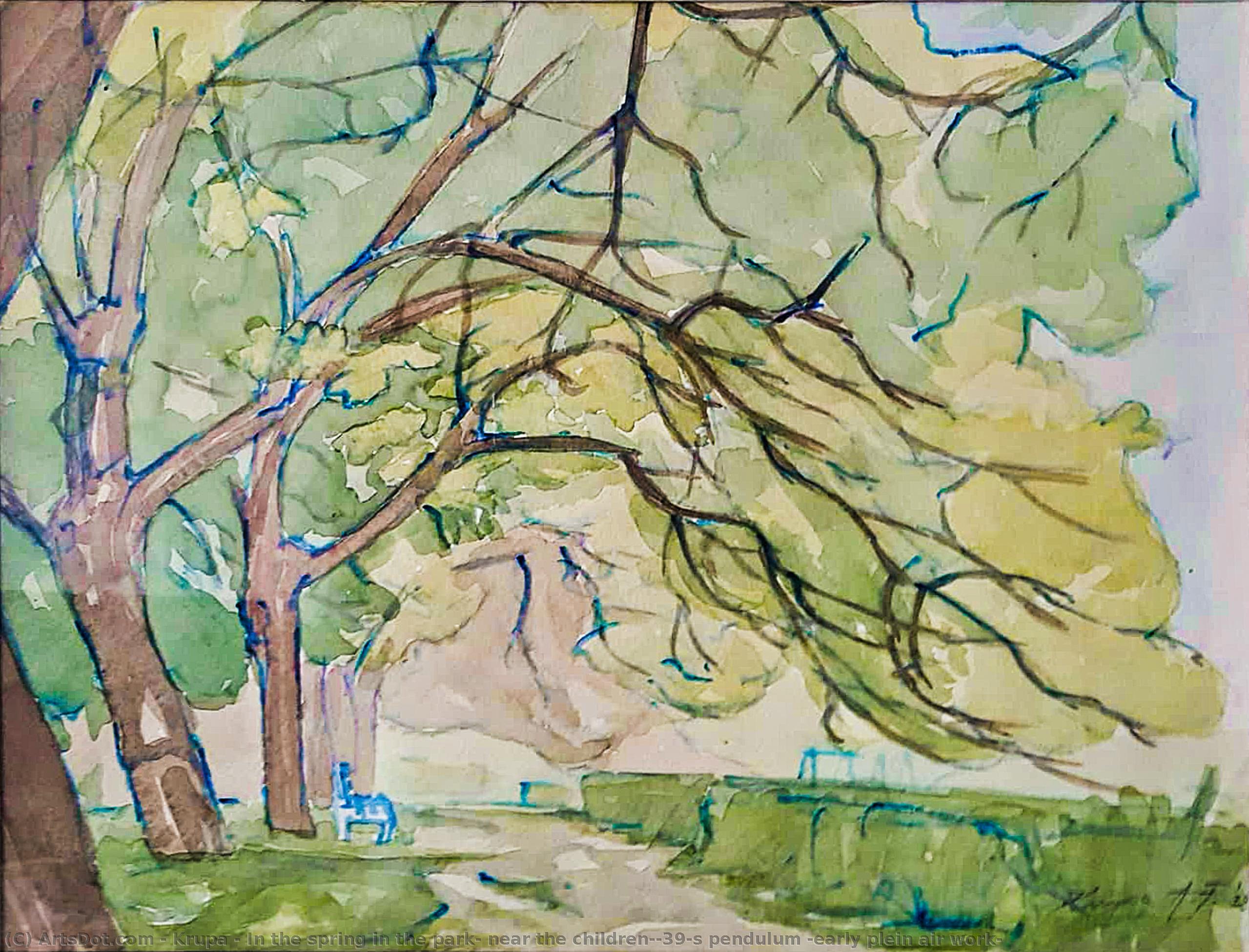 In The Spring In The Park, Near The Children's Pendulum (early Plein Air Work) — Krupa