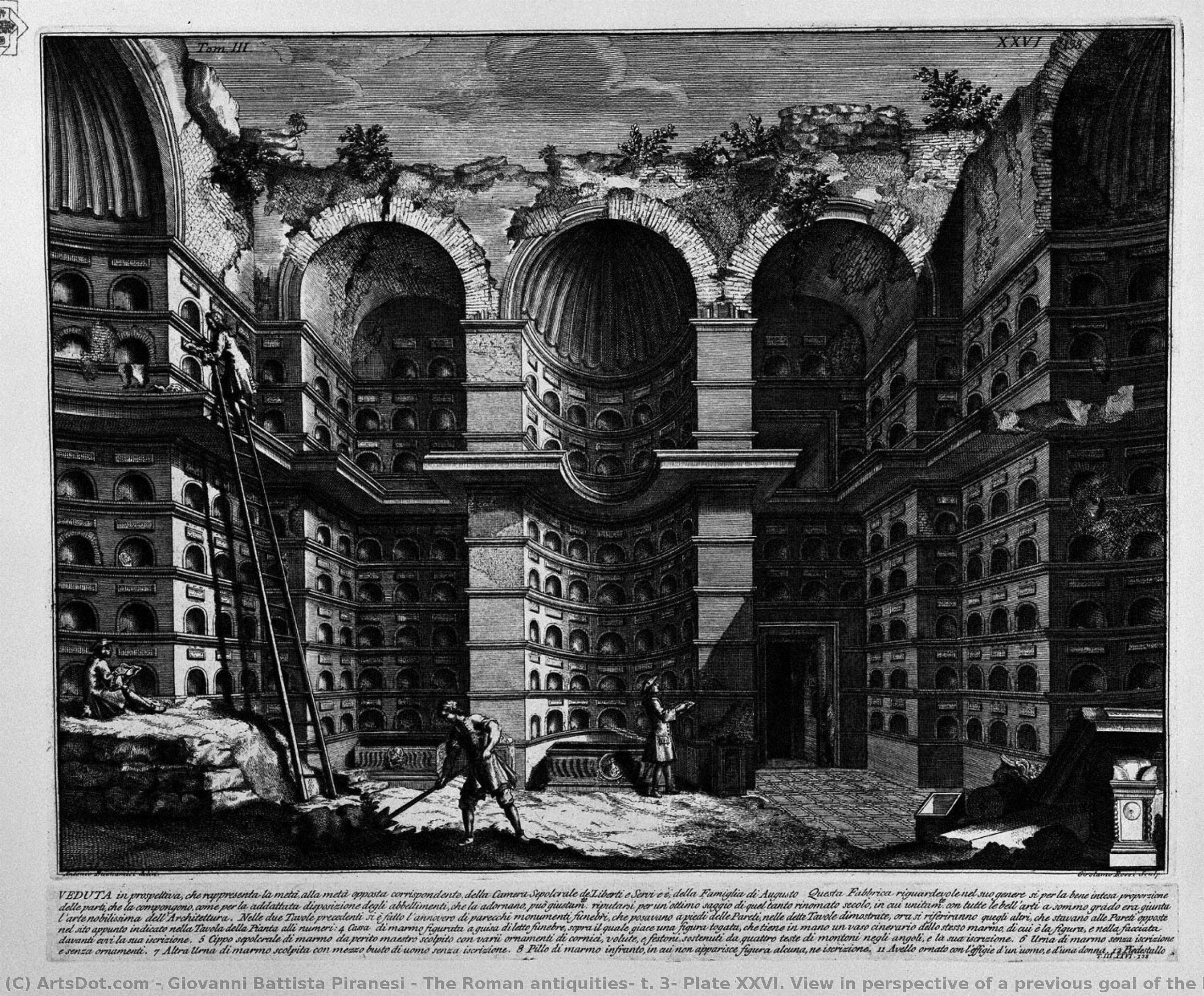 The Roman Antiquities, T. 3, Plate Xxvi. View In Perspective Of A Previous Goal Of The Burial Chamber (drawing By Antonio Buonamici, Inc. By Girolamo Rossi). — Giovanni Battista Piranesi