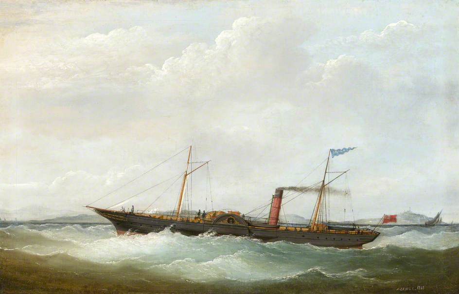 The Sail Paddle Steamer 'dolphin' Offshore — Joseph Semple