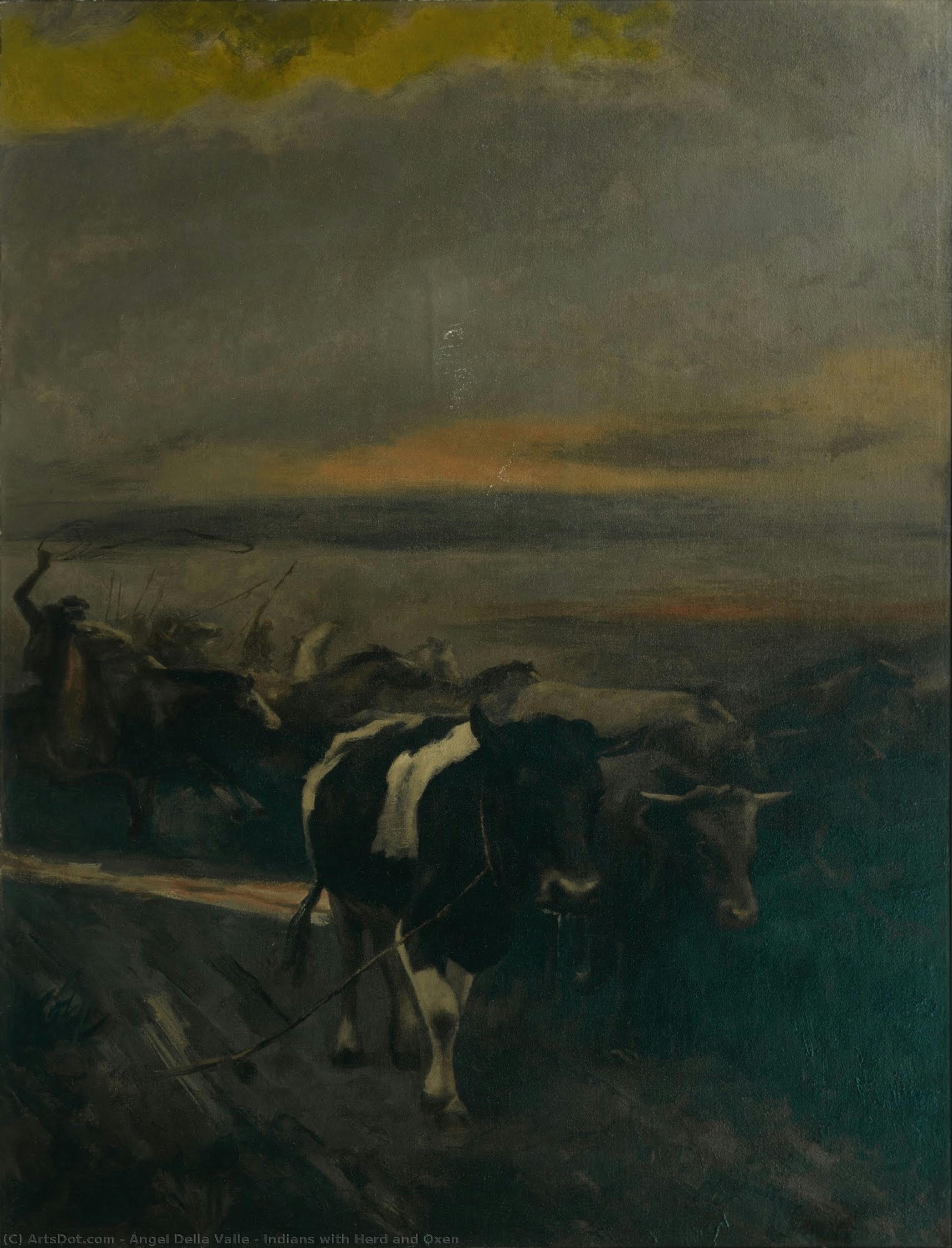 Indians With Herd And Oxen — Ángel Della Valle