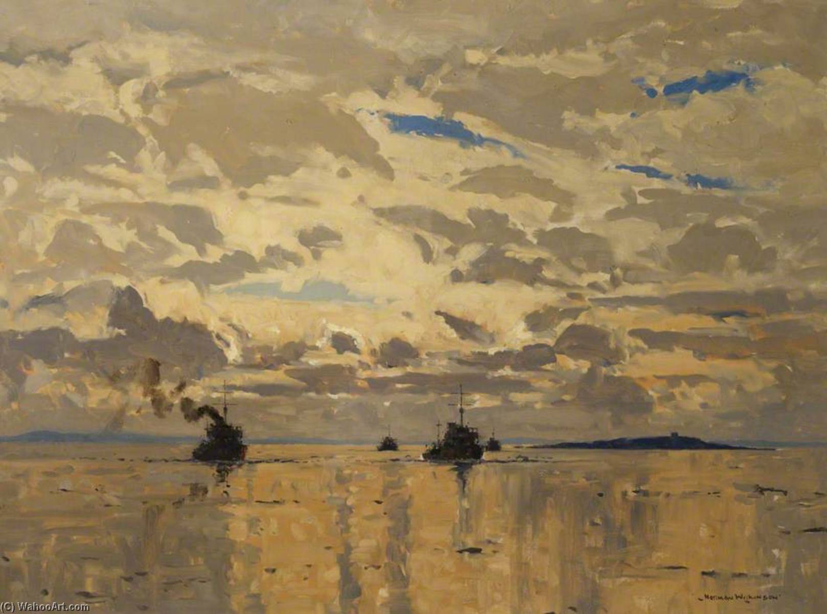 Minesweepers Off The Coast Of Scotland — Norman Wilkinson