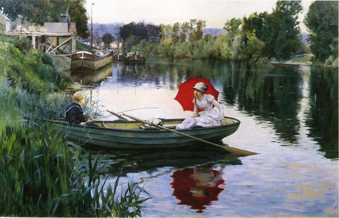 Quiet Day On The Seine — Julius Leblanc Stewart