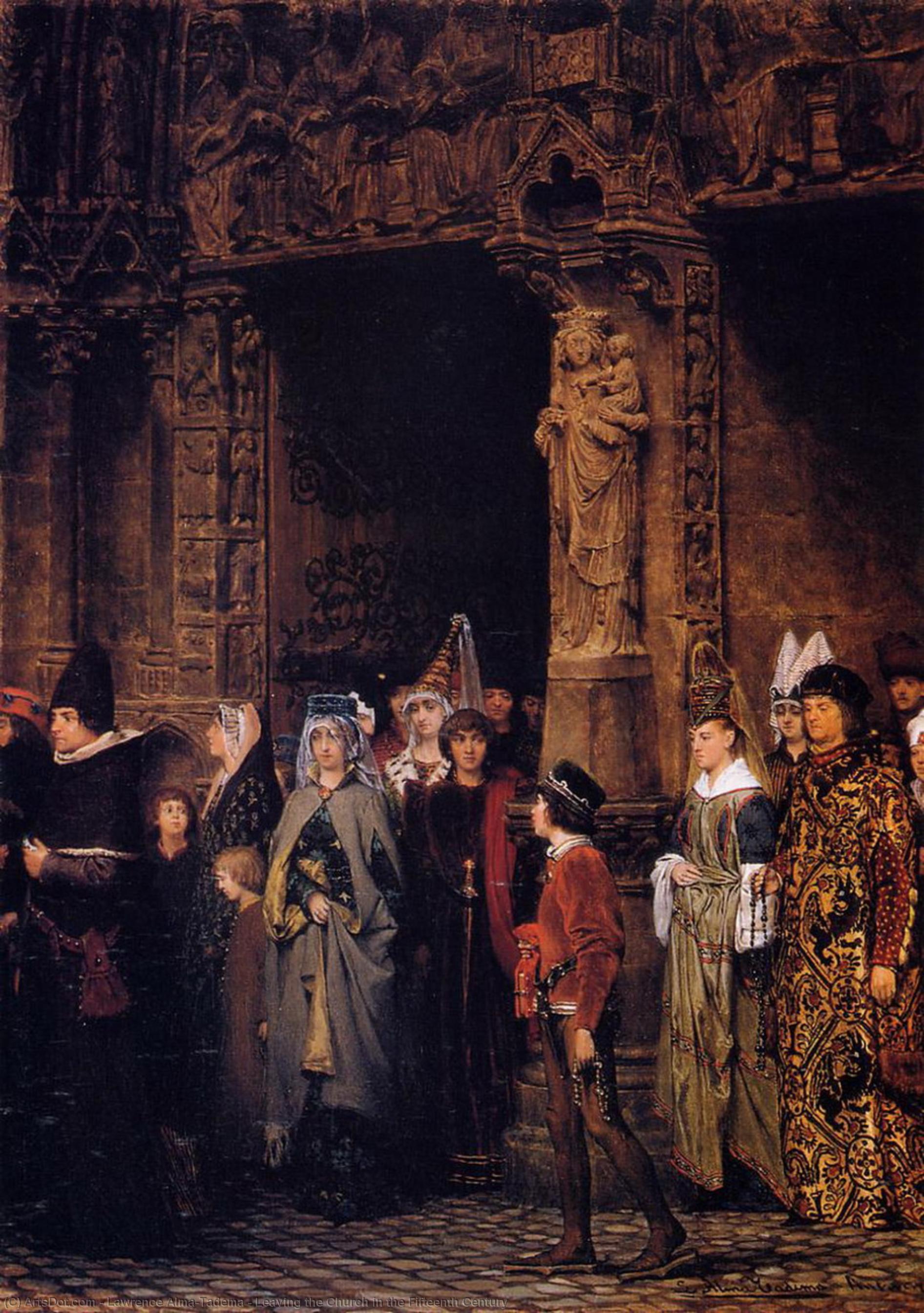 Leaving The Church In The Fifteenth Century — Lourens Alma Tadema