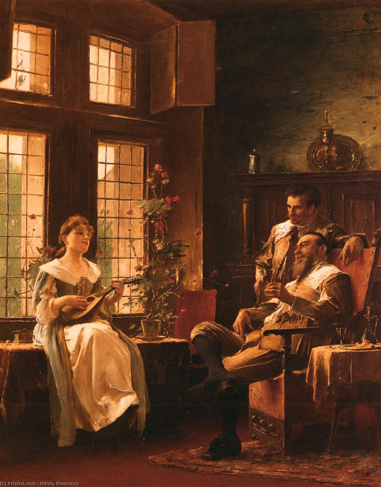 Lady Seated At Her Needlework — Mihály Munkácsy