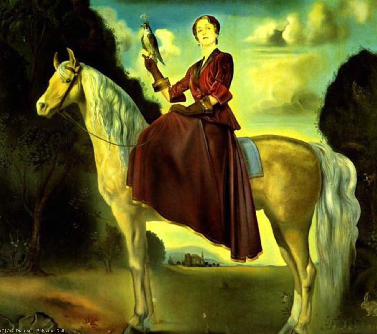 Equestrian Fantasy - Portrait Of Lady Dunn, 1954 — Salvador Dalí