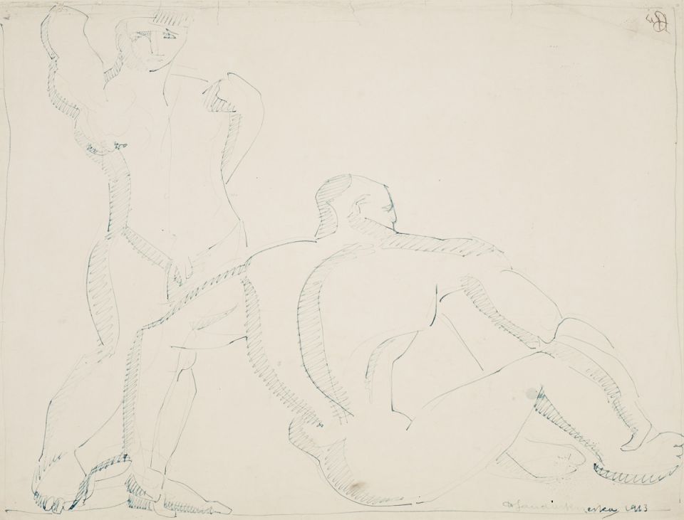 Standing Male Nude And Seated Male Nude — Henri Gaudier-brzeska