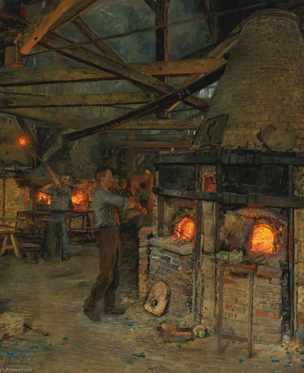 The Glass Blowers In Incheville Près Eu — Marie Francois Firmin-girard