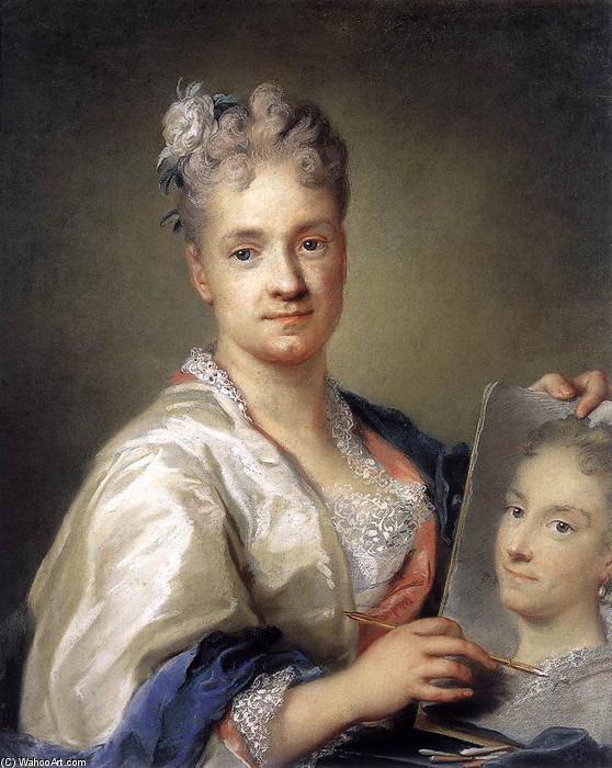 Self-portrait Holding A Portrait Of Her Sister — Rosalba Carriera