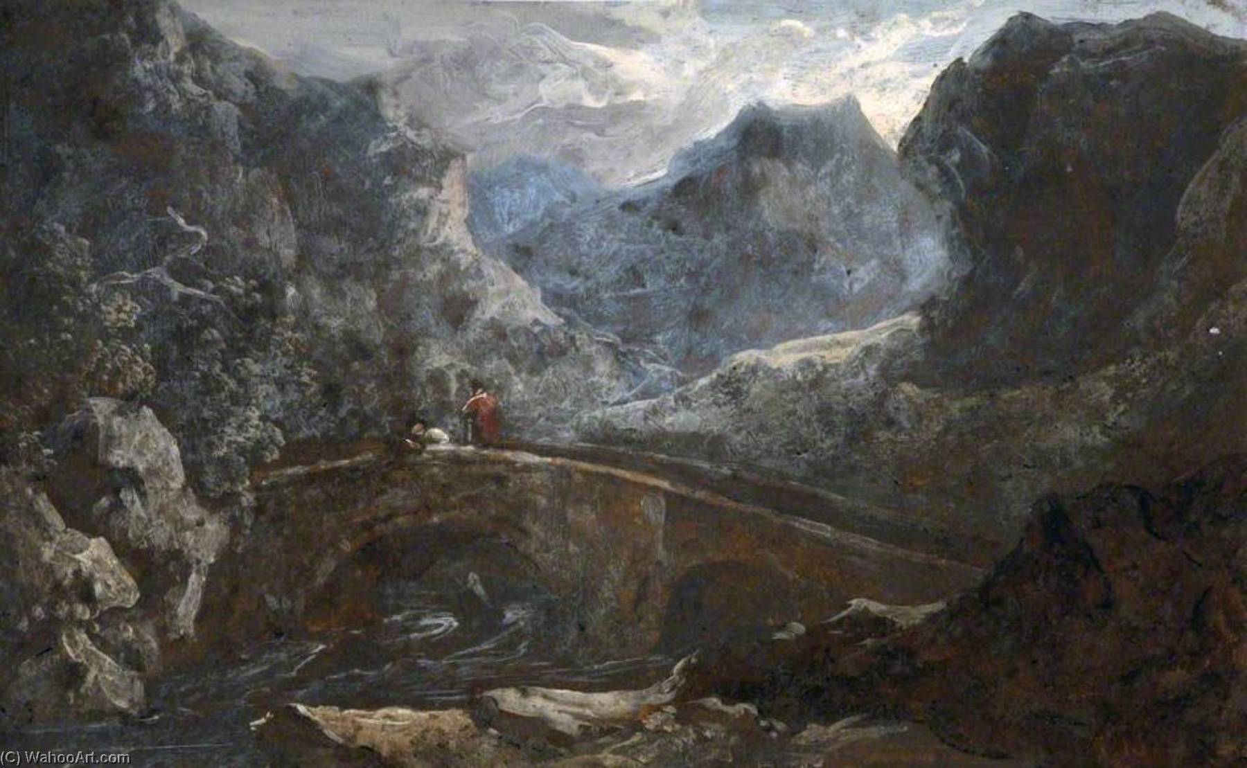 Mountain Valley With A Bridge — Бенджамин Баркер Ii