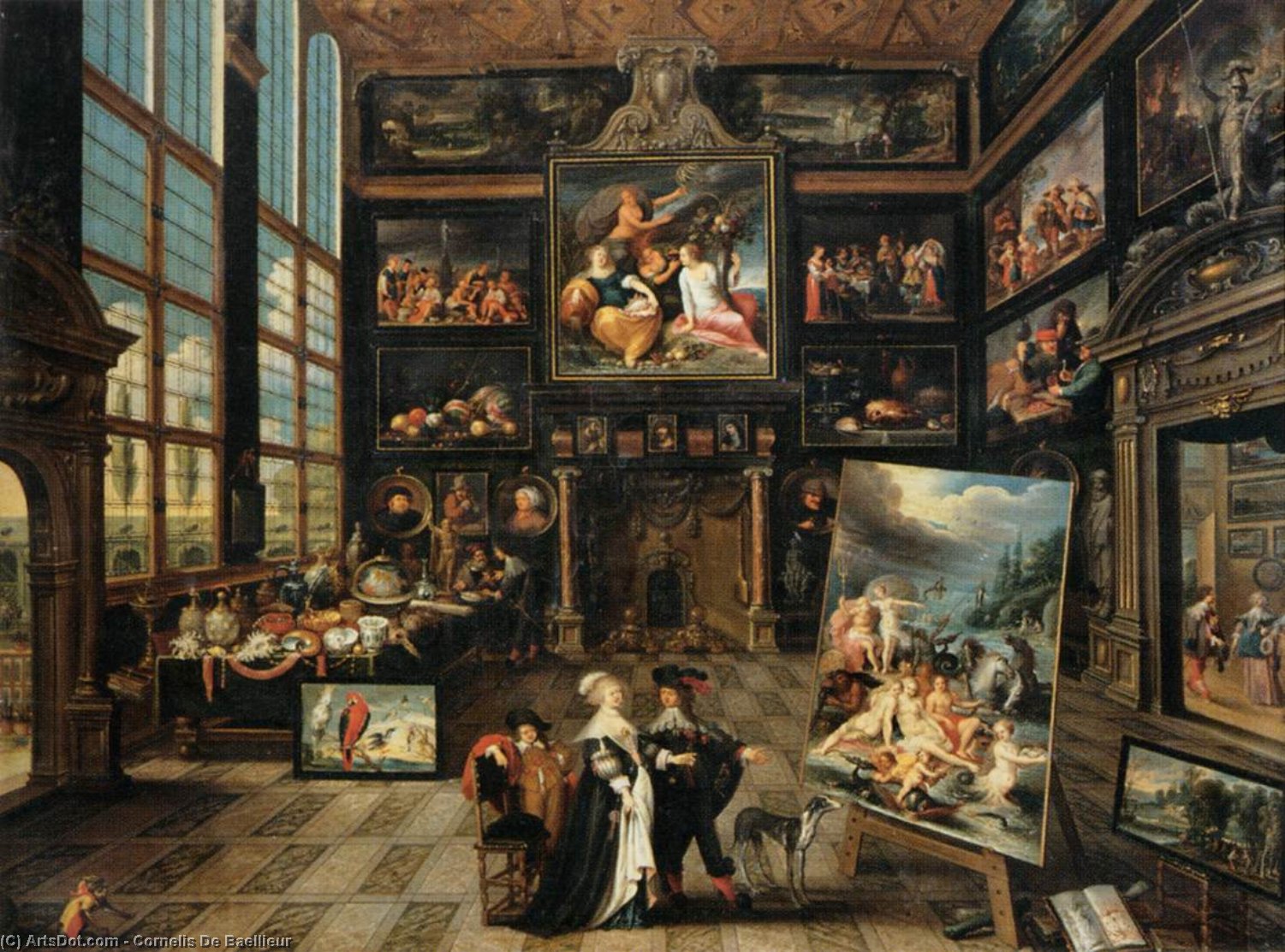 Interior Of A Collector's Gallery Of Paintings And Objets D'art — Cornelis De Baellieur