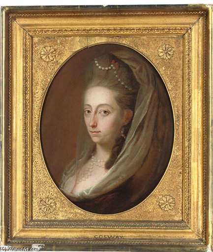 Portrait Of A Lady, Head-and-shoulders, In A White Veil And Pearls — Henri Pierre Danloux