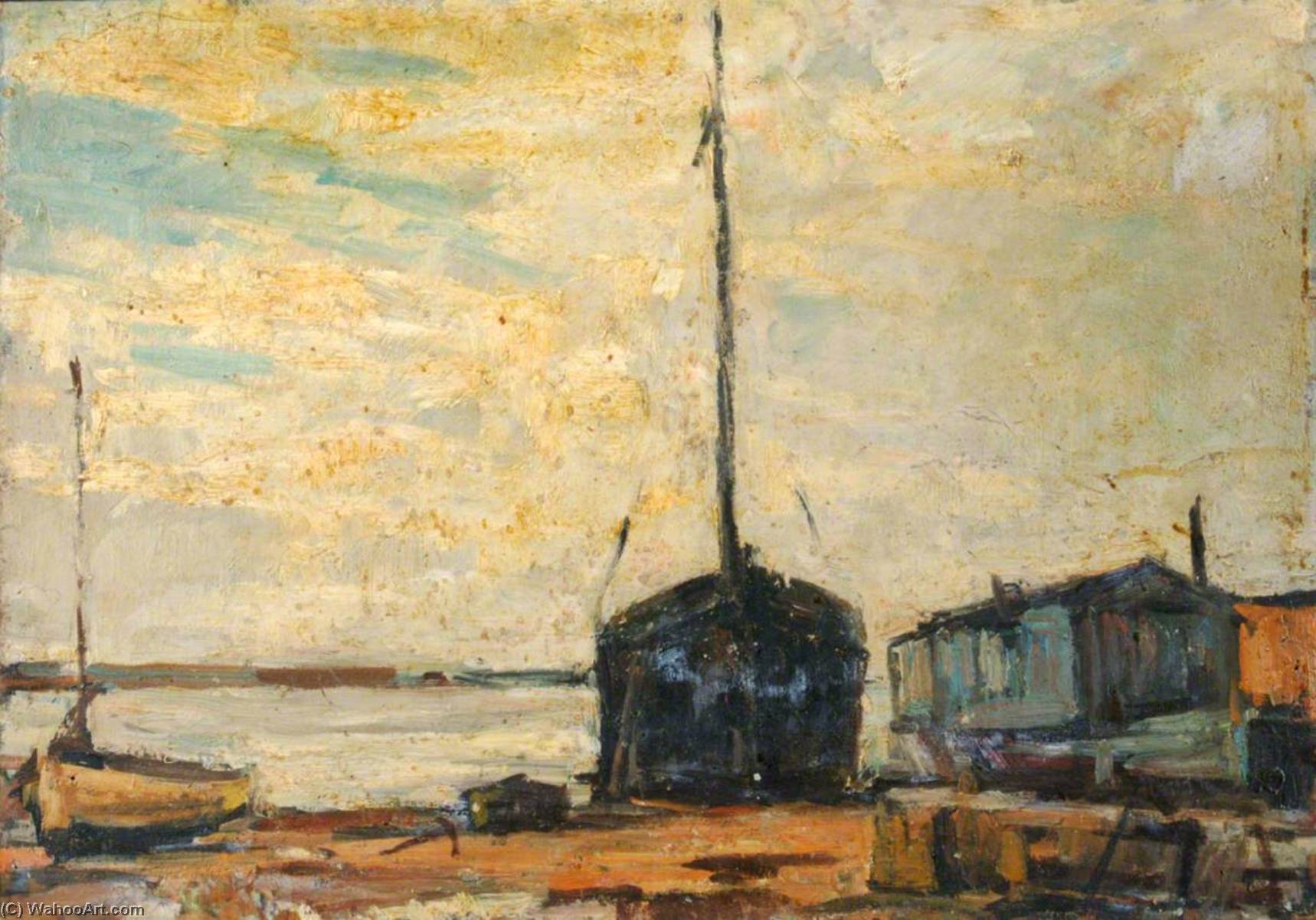 Houseboats At Milton, No.7 — Edward Robert King