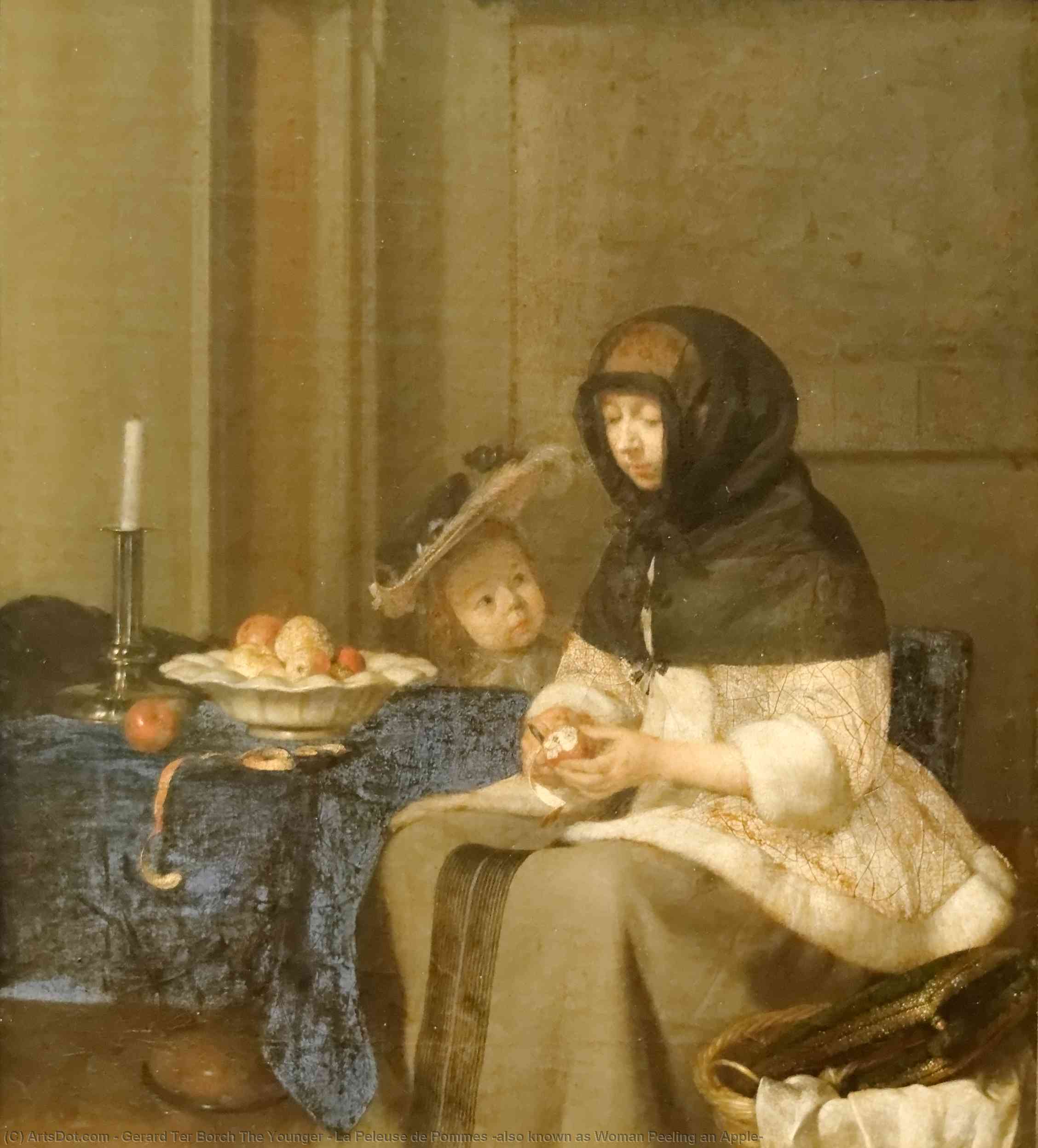 La Peleuse De Pommes (also Known As Woman Peeling An Apple) — Gerard Ter Borch The Younger