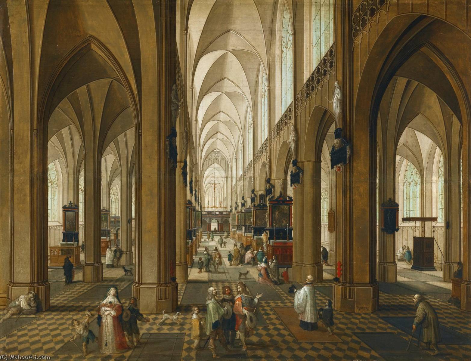 A View Of The Interior Of Antwerp Cathedral — Pieter Neefs Der Ältere