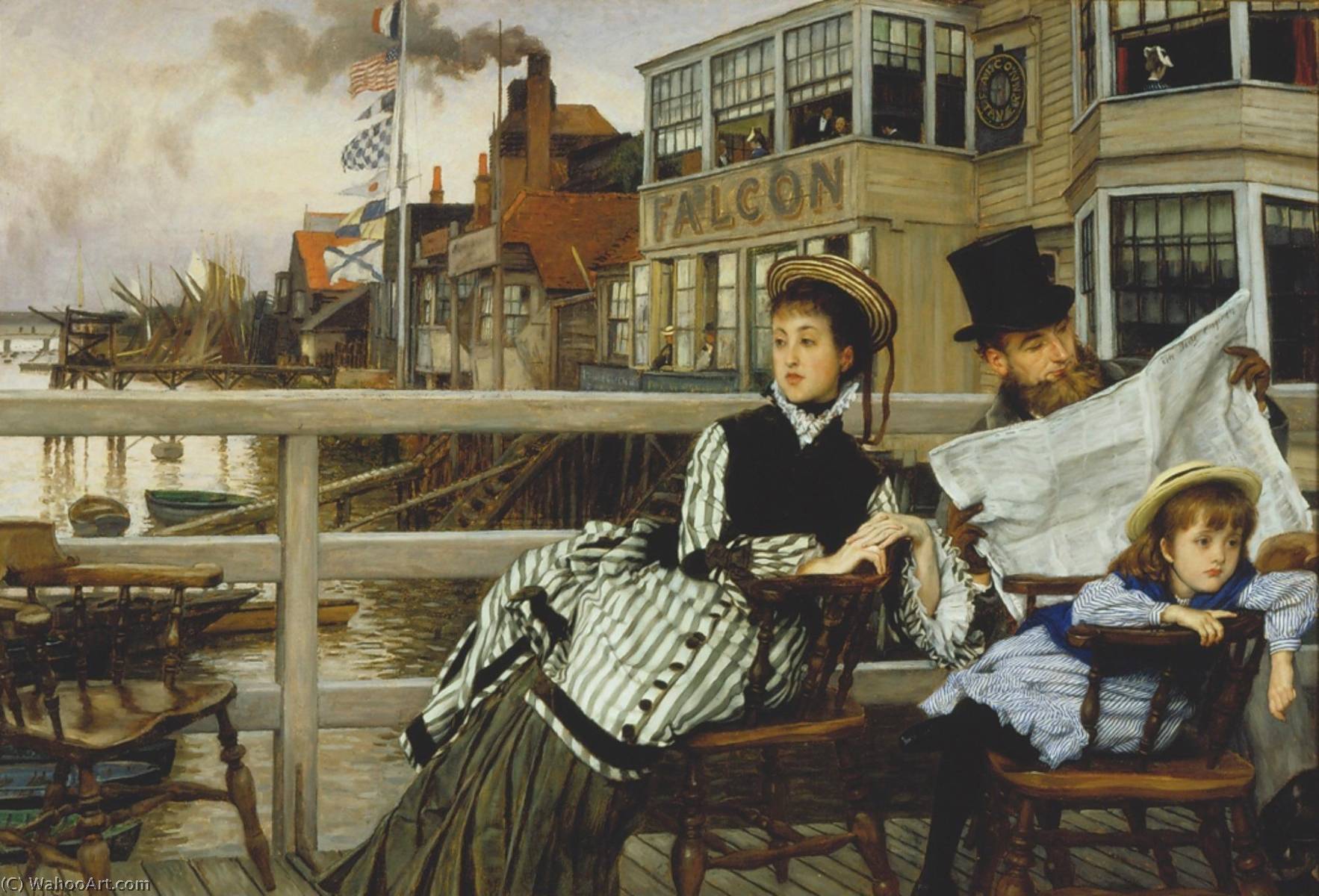 Waiting For The Ferry At The Falcon Tavern — James Jaques Joseph Tissot
