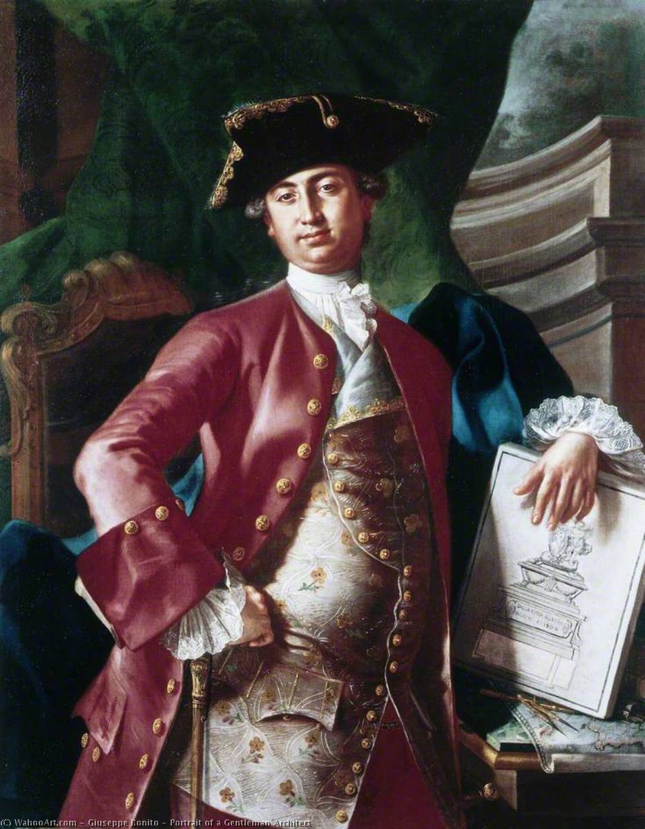 Portrait Of A Gentleman Architect — Giuseppe Bonito