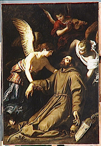 Saint Francois D'assise Reconforte Par Les Anges Apres Sa Stigmatisation — Gerard Seghers